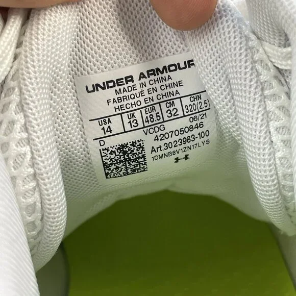 [US 14] UNDER ARMOUR UA SPOTLIGHT 4D Foam Football Cleats Shoes White Silver